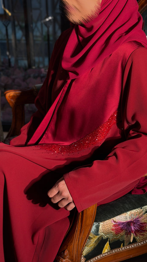 Burgundy Abaya